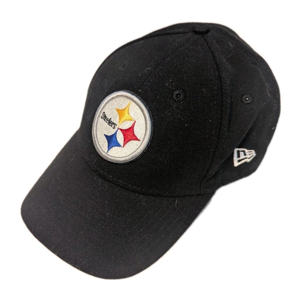 New Era 9FORTY Pittsburgh Steelers NFL Black Adjustable Hat Hook and Loop Cap